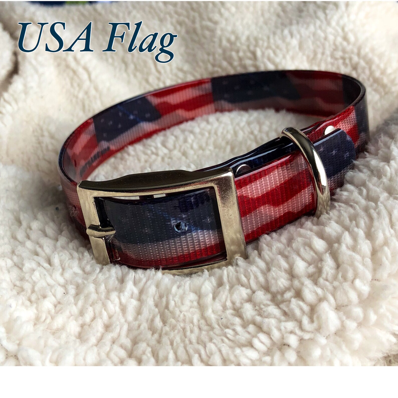 1 or 3/4 USA Flag Waterproof Dog Collar / American Etsy