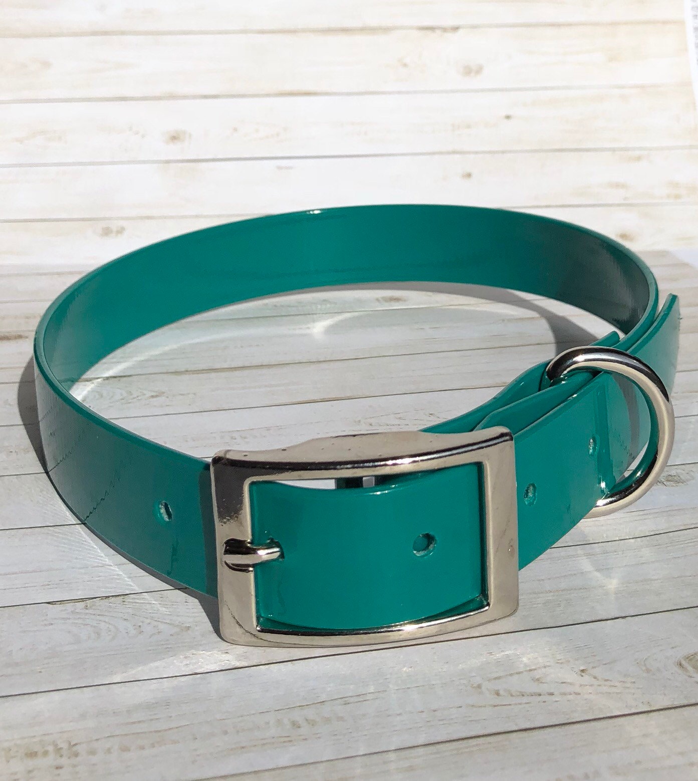 1 Waterproof Dog Collar / Teal High Flex Glossy Dog Etsy