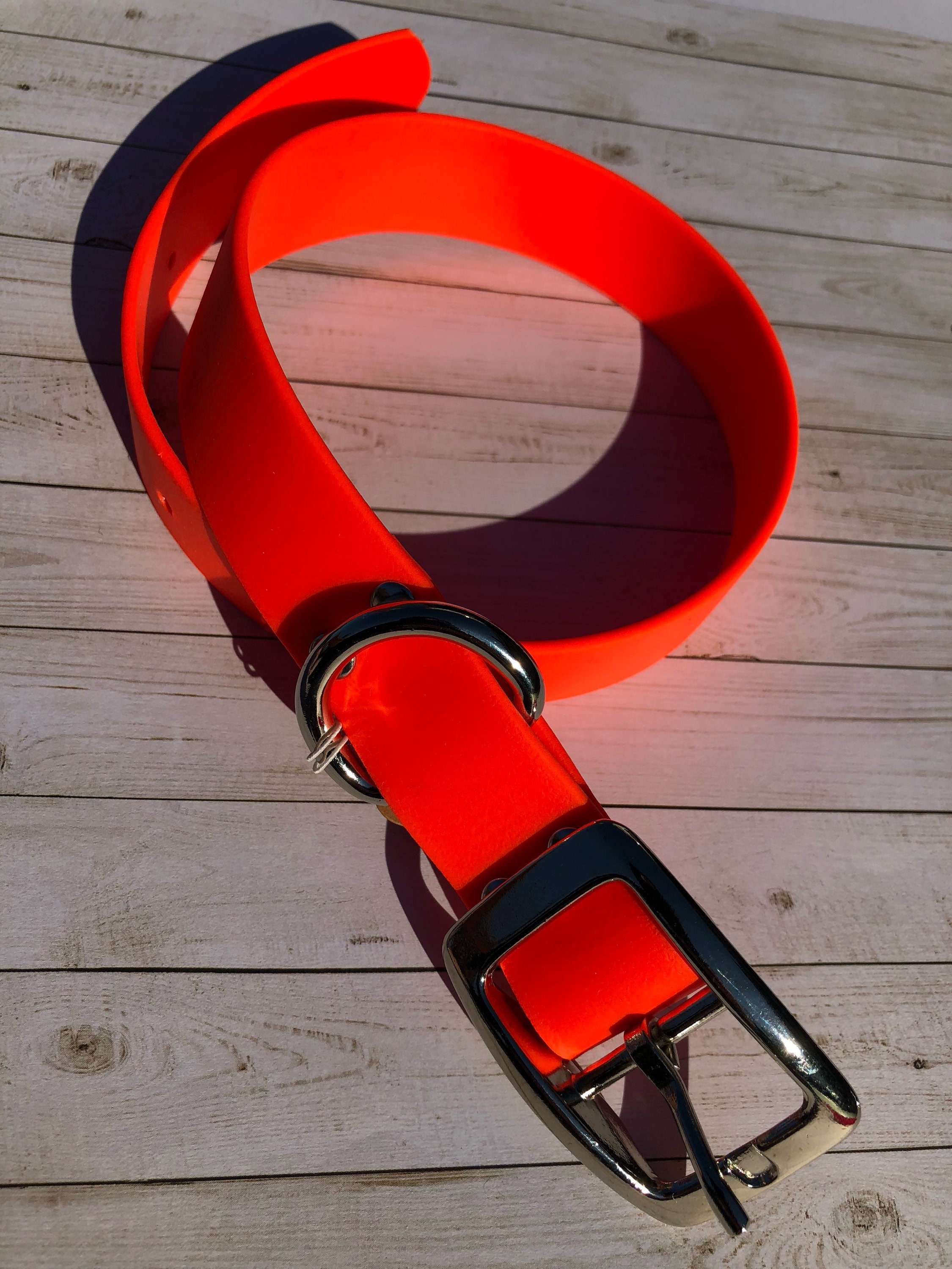 Waterproof Neon Orange Dog Collar 1 / Orange Dog Collar Etsy