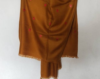 Handcrafted 100% pure kashmir pashmina sozni Heart embroidered bootidar shawl, anniversary present, meditation fashion scarf, Christmas gift