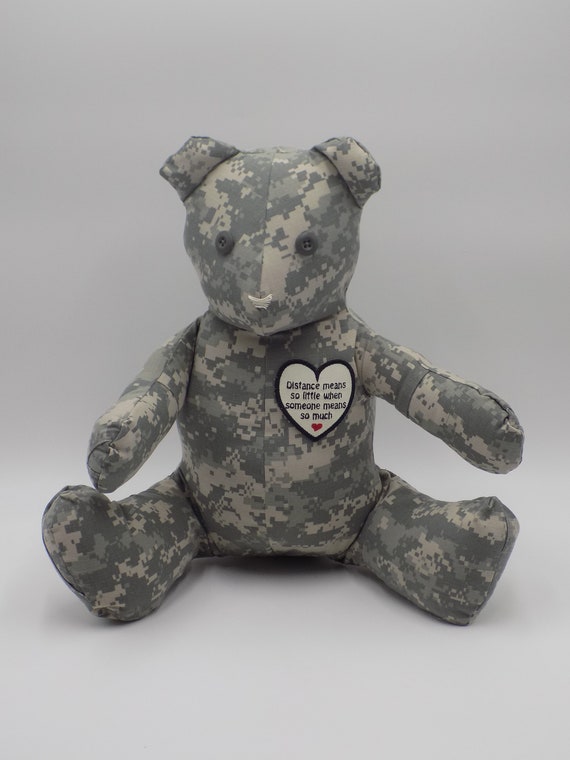 teddy bears made from military uniforms