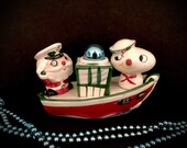 Holt Howard Vintage Christmas Santa and sailor SS Noel 1959 Salt and Pepper Shakers MCM retro midcentury