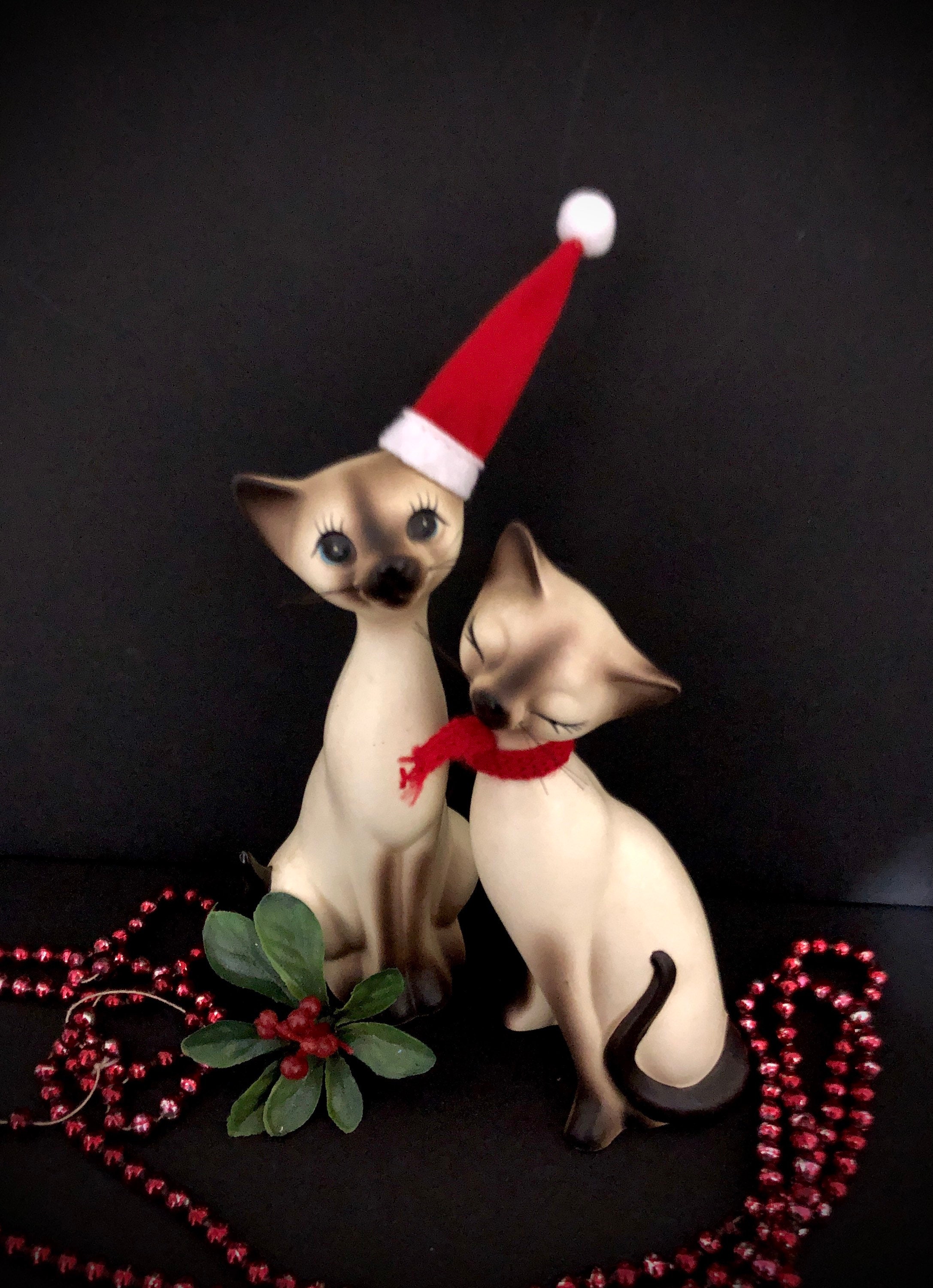Norcrest Vintage Siamese Cat Pair Decked Out Fir the Holidays MCM  Midcentury -  Canada
