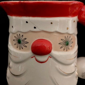 Larger Holt Howard Vintage Christmas Starry Eyed Santa Pitcher 1950 MCM midcentury image 4