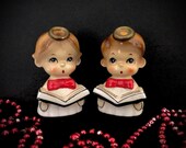 Capri Vintage Christmas Choirboy Angels Salt and Pepper shakers angels midcentury MCM