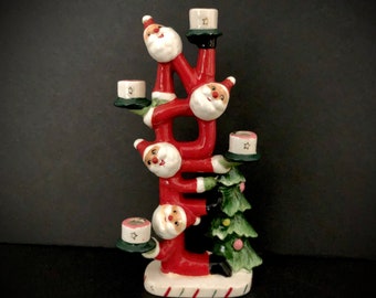 Napco Vintage Christmas Santa Noel Totem with original graphics MCM midcentury