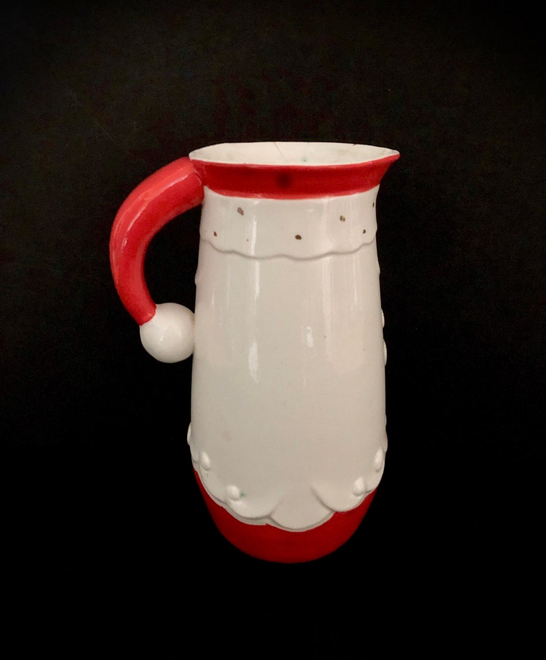 Larger Holt Howard Vintage Christmas Starry Eyed Santa Pitcher 1950 MCM midcentury image 9