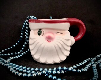 Larger Holt Howard Vintage Christmas Merry Whiskers Left Winking Santa mug retro midcentury