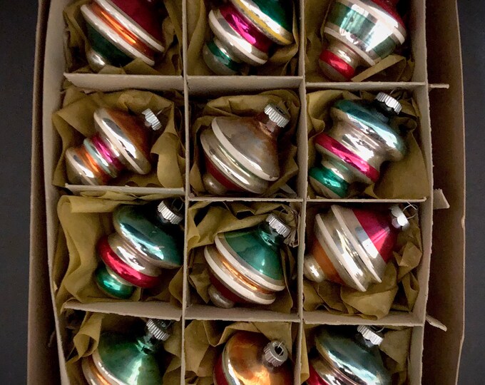 Vintage Shiny Brite Mercury Glass Ornaments in Atomic Shapes Original ...