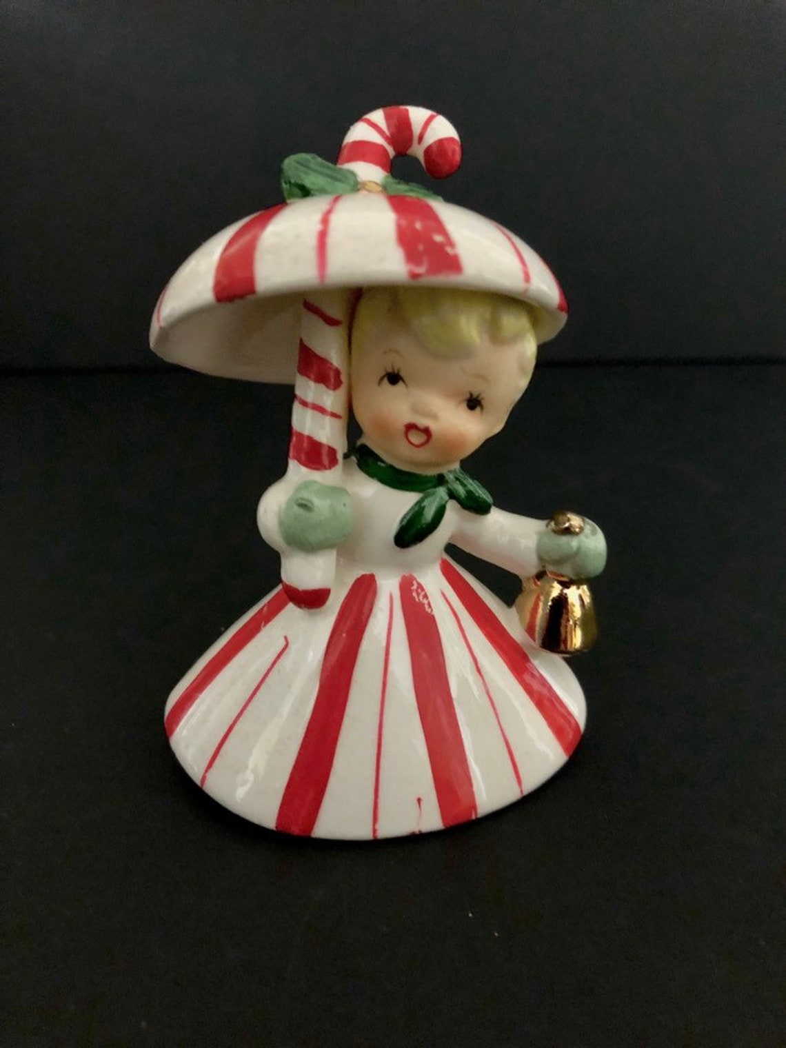 Napco Vintage Christmas Candycane candy cane Shopper Girl Etsy