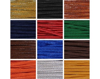 3 Yards 3mm Rayon Soutache Cord - Multiple Colors Available - Ornamental Braid for Jewelry Design, Sewing, Crafting, DIY, Trim, & Quilting