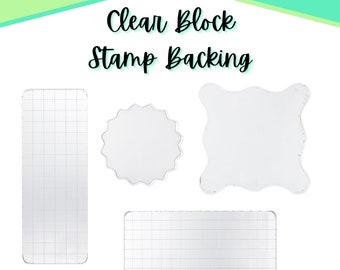 Clear Block Stamp Backing – Ideal for Scrapbooking, Crafts, DIY Projects, and More - 5x5, 7x7, 10x10, 16x6, and 16x10 – Variety of Shapes