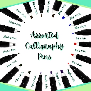 Kalligraphiestifte - Verschiedene Farben und Spitzen - 1,0, 2,0 und 3,0 mm - Perfekt für Kalligraphie, Handlettering und Kartenherstellung