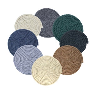 1/4 Inch Macramé Cord - 6MM Cotton Rope - Super Soft Weaving Cord - Three Strand Twisted Cotton Rope - Black Tan Gray Earth Tone Rope
