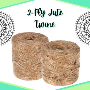 May include: Two spools of brown 2-Ply Jute Twine. The twine is made from natural jute fibers and is perfect for crafting, gardening, and wrapping.