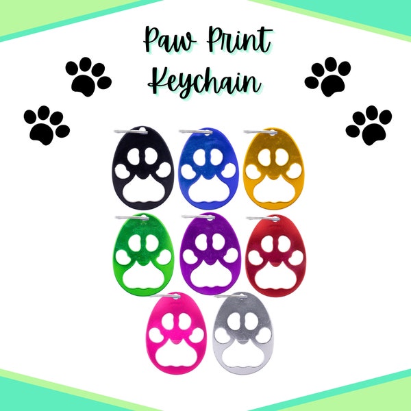 Paw Print Keychain – 7 Vibrant Colors – Perfect for Dog Lovers – Compact, Durable, and Handy – Bottle Opener Key Ring/Chain