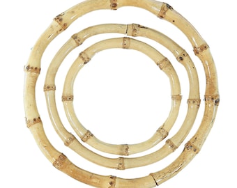 Natural Bamboo Ring Handle - Craft Hoop Real Bamboo - O Rings for Bags Purses Macramé Crafting Knitting Wreath Jewelry - 8cm 11cm 15cm