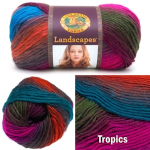 Lion Brand Landscape Yarn Perfect for Knitting and Crocheting Projects 100% Acrylic Beautiful Yarn, Easy to Work With Vibrant Colors Tropics