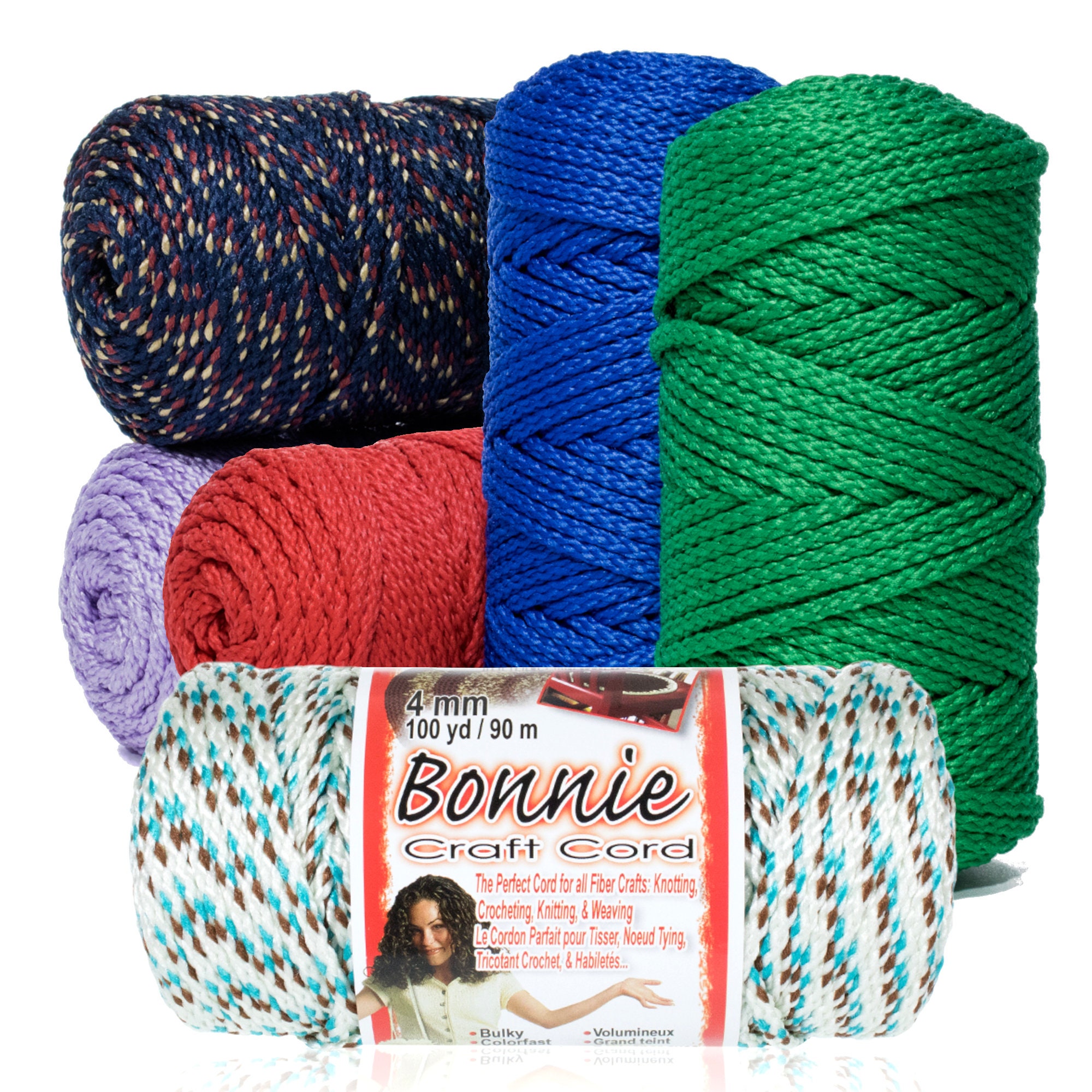 4mm Bonnie Macrame Cord, 100 Yd Lengths Multiple Colors, Craft