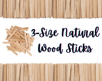 Natural Wood Craft Sticks- Multiple Sizes