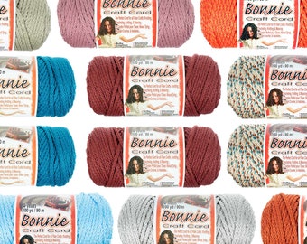 Bonnie Cord, 2 Pack 4 mm 100 yd Lengths, Macrame Knitting Crocheting Yarn, Craft Cord, Twisted Braided Soft Rope, Weaving Knotting