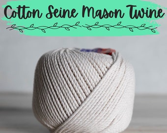 100% All Natural Cotton Seine Mason Twine - Cotton Cord and Macramé Supplies - for Gardening, Cooking, Tie-Downs, Crafting, Camping, Bundles