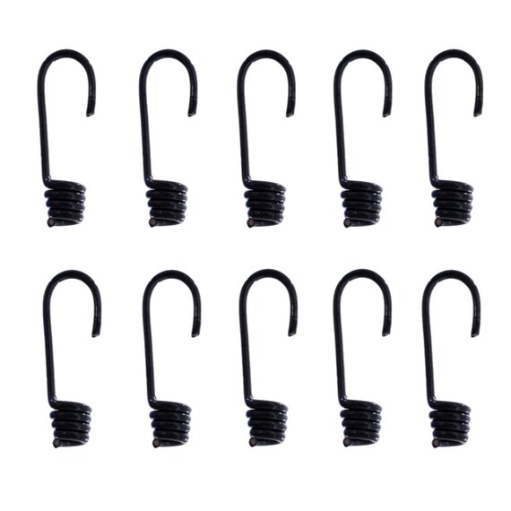 Wire Bungee Cord Hooks Shock Cord 10 Pack Black for Boating