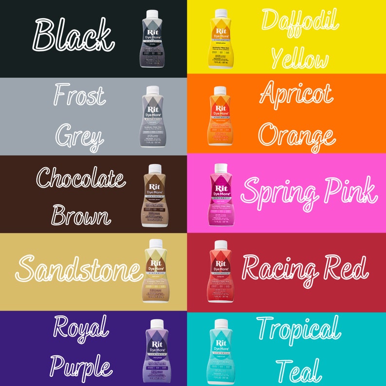 Synthetic Rit Dye Liquid Sampler Kit- Wide Selection of Colors and Rope ...