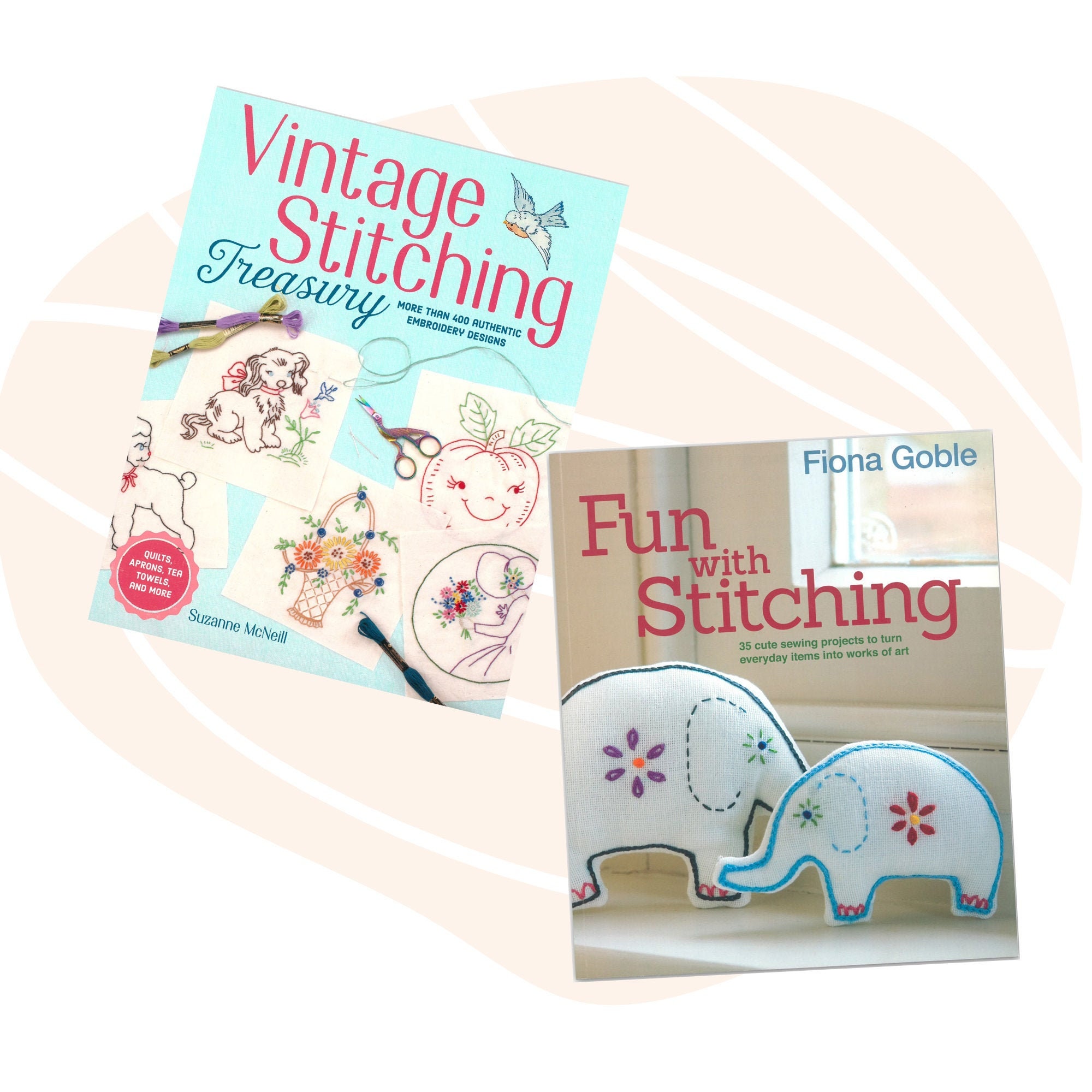 Stitching Craft Books - Two Books to Choose From - For Embroidery, Quilting, Stitching, Sewing, and Craft Making - Patterns & How To Guides