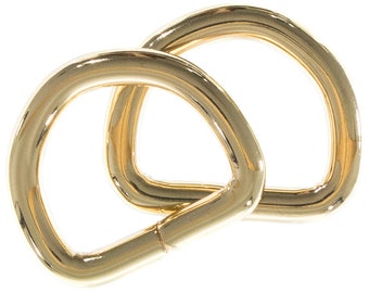 Gold D-Ring Findings Purse Ring Metal D-Ring Non-Welded D Shape Ring Belt Handbag Bag Making Supplies 1 in, 3/4 in, 1 1/4 in, 1/2 in Options