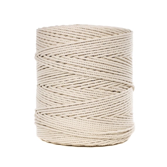 5mm Raw Cotton Rope 3/16 Soft Macramé Cotton Cord Twisted 100% Cotton Rope  Twisted Cord Macramé Rope 3 Strand Natural Cotton Rope 