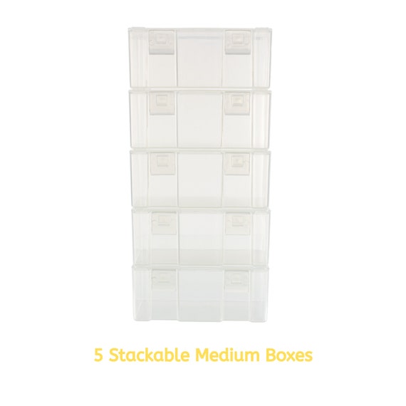 Clear Craft Organizers Stackable Boxes Or Rounds Easy Etsy