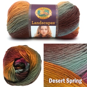 Lion Brand Landscape Yarn Perfect for Knitting and Crocheting Projects 100% Acrylic Beautiful Yarn, Easy to Work With Vibrant Colors Desert Spring