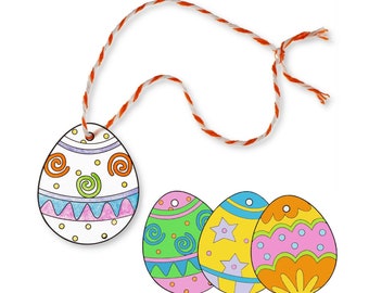 Shrink Plastic Easter Egg Ornament Craft Kit - 12 Piece - Spring Kid Arts Activity - Color Them and Heat It Up!
