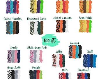100ft Kit –100% Cotton Twisted Rope – 1/4 Inch and 1/2 Inch – 3 Strand Rope – Variety of Incredible Colors – Macrame Projects and Crafts
