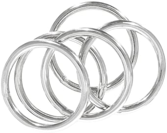 Steel Metal O-Rings Welded Metal Loops – Round Formed Rings – Silver Color Bag Holder, Macramé and Crafting Loop – Heavy Duty Multiple Sizes