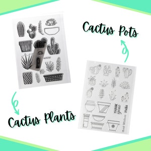Timbres en caoutchouc en silicone Cactus – Timbres succulents transparents pour scrapbooking, fabrication de cartes, artisanat, et plus – 18 pièces et 21 pièces