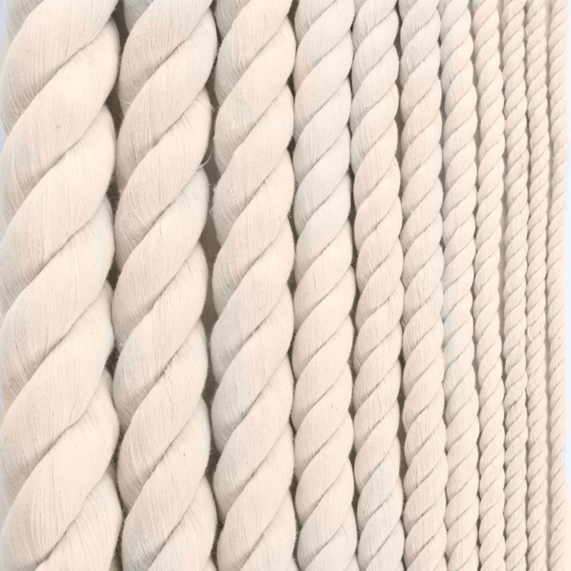KEILEOHO 1/4 Inch Natural Cotton Rope, 328 FT Length White Clothesline Cord  Craft Knitting Thread String Wall Hanging Rope for Garden Plant DIY