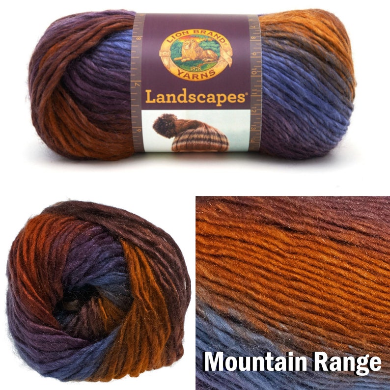 Lion Brand Landscape Yarn Perfect for Knitting and Crocheting Projects 100% Acrylic Beautiful Yarn, Easy to Work With Vibrant Colors Mountain Range