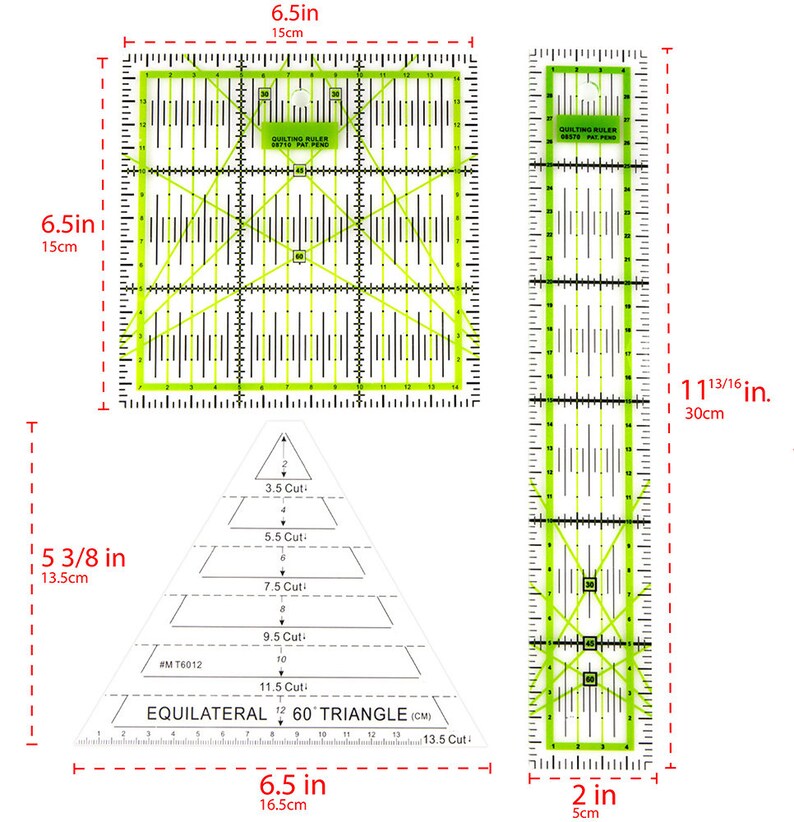 Craft County Acrylic Sewing Rulers – Transparent Measuring Tools for ...