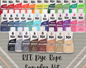 Rit Dye Liquid Sampler Kit- Wide Selection of Colors and Rope Samples