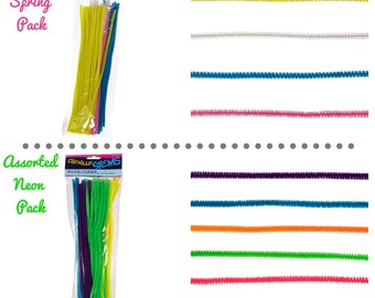 100 Pack of 6MM Chenille Stems -  Multiple Packs to Choose From – Educational Learning Tools – Pipe Cleaners – DIY Arts & Crafts