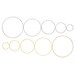Metal Crafting Rings Silver and Gold Hoops 5 Pack - Welded Circle Link, Macrame Ring, Dream Catcher Loop, Plant Hanger Hoop, Round Bag Hoops 