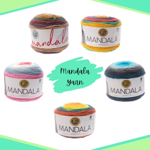 Mandala Yarn – 5 Magical Colors – 590 Yards – Lightweight, Soft, and Durable – Ideal for Knitting and Crocheting