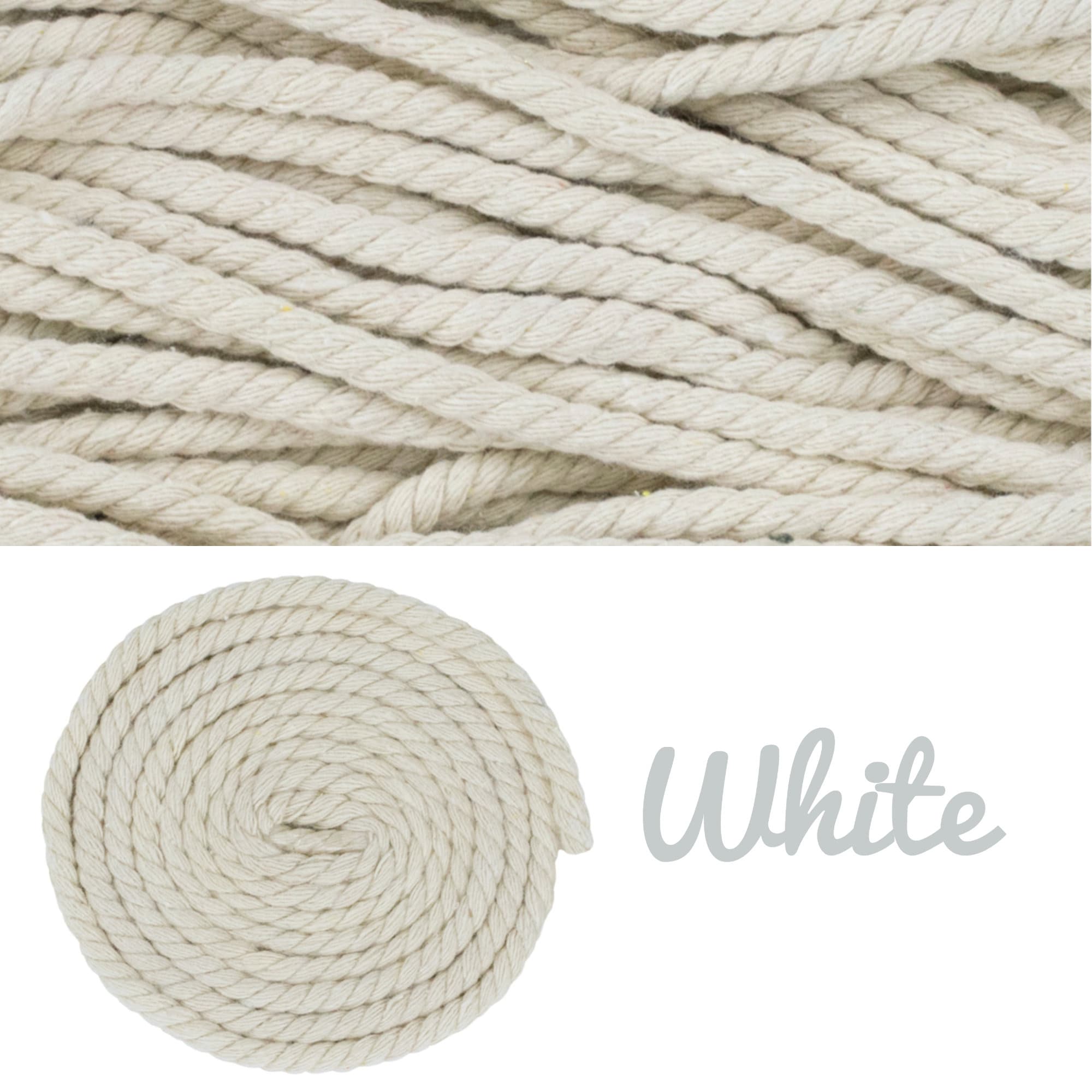1/4 Inch Macramé Cord 6MM Cotton Rope Super Soft Weaving Cord Three Strand  Twisted Cotton Rope Black Tan Gray Earth Tone Rope 
