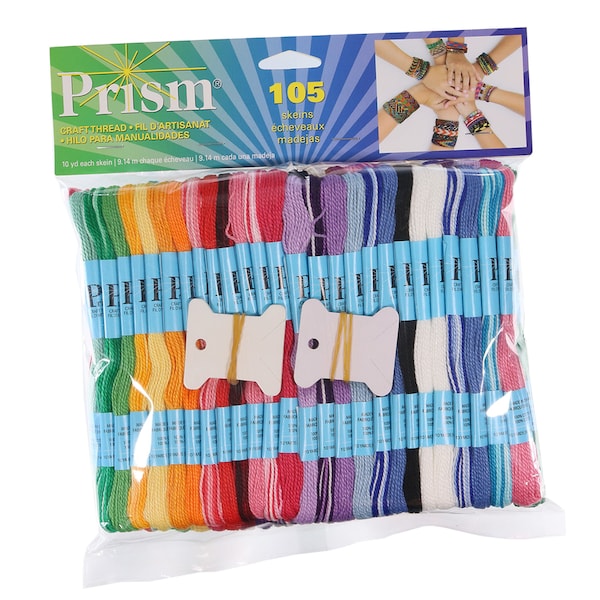 Prism Craft Thread - 79 Solids and 26 Variegated Colors - Embroidery Floss - Friendship Bracelets - Cross Stitch Thread