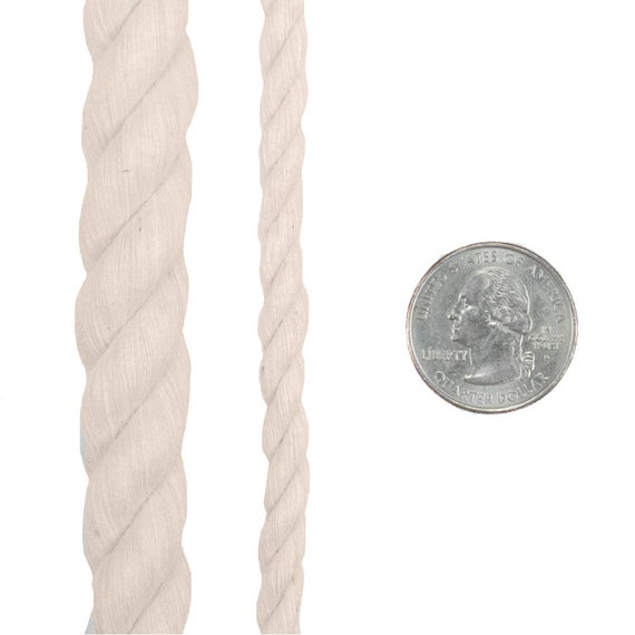 1inx25ft Twisted Cotton Rope 3 Strand Soft Craft Rope with Sealing Tape  Beige