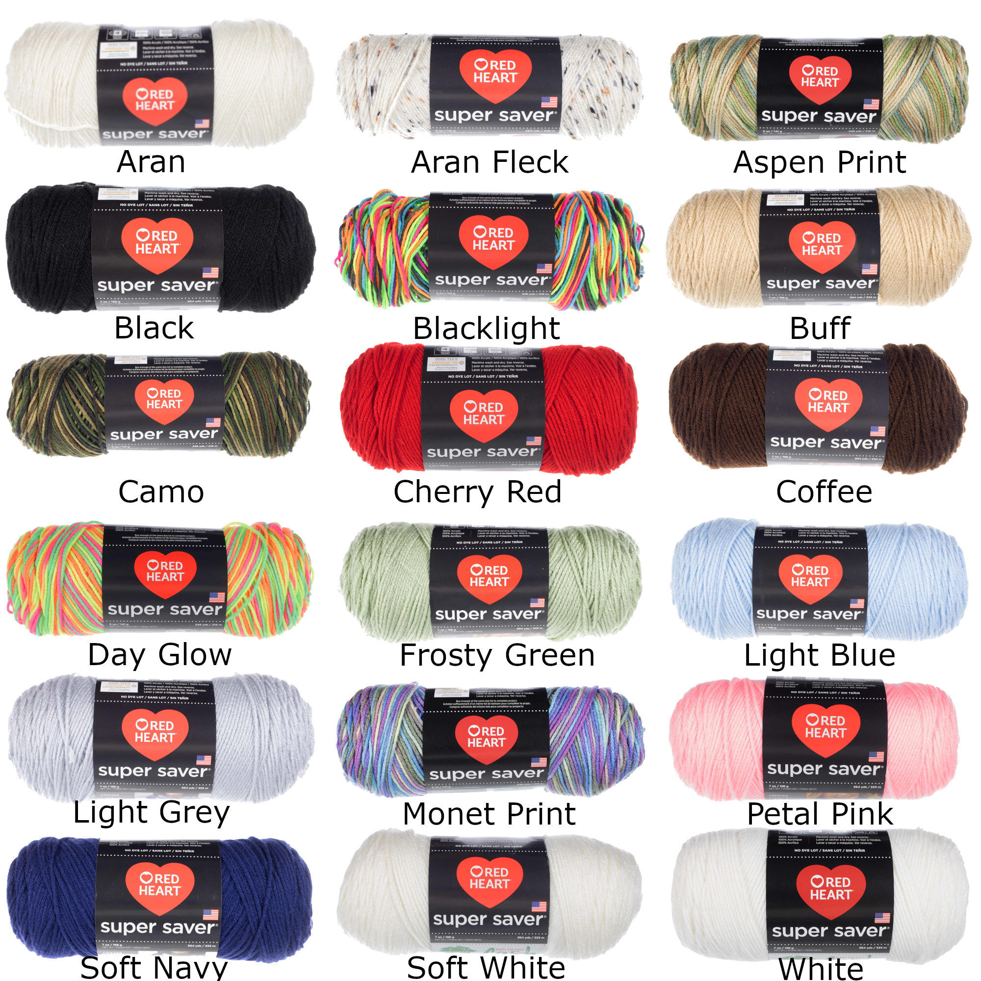 Red Heart Super Saver Yarn Acrylic Yarn Crochet Yarn - Etsy