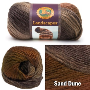 Lion Brand Landscape Yarn Perfect for Knitting and Crocheting Projects 100% Acrylic Beautiful Yarn, Easy to Work With Vibrant Colors Sand Dune
