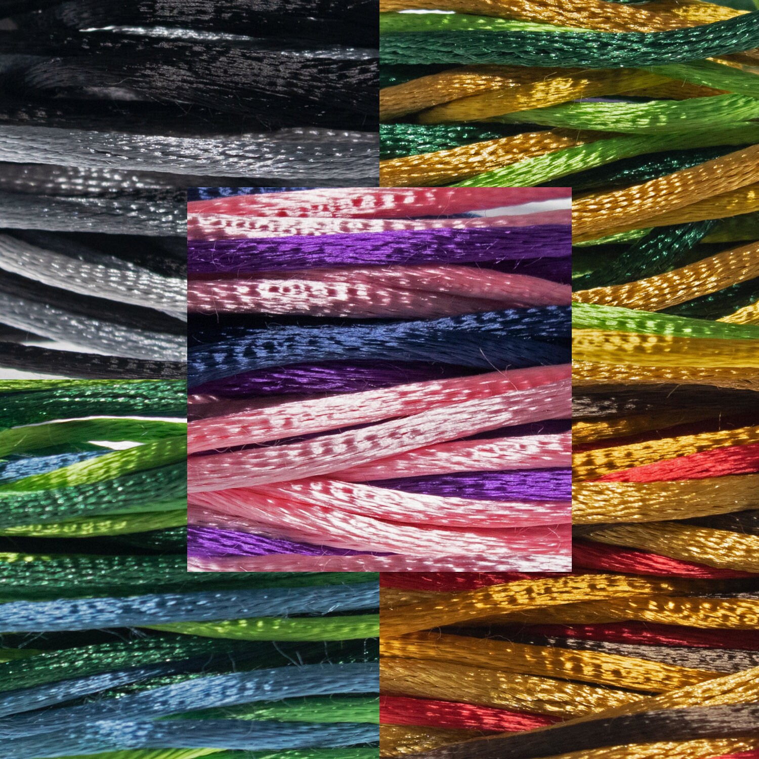 2.5mm Satin Cord, Faux Silk Cord, Rattail Silk Cord, Nylon